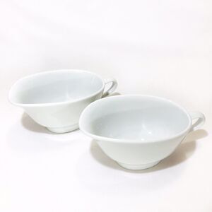 Pair of Rosenthal Germany Epoque White Porcelain Individual Sauce / Gravy Boats